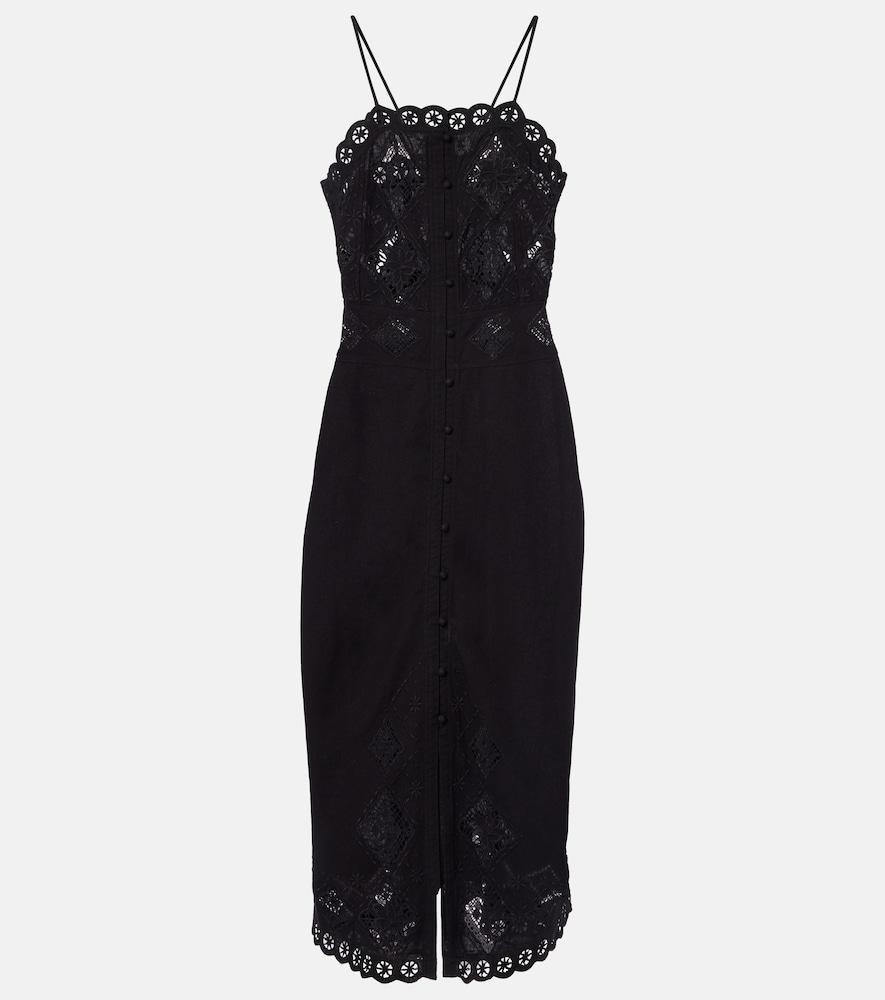 isabel marant nelsane cotton and linen midi dress