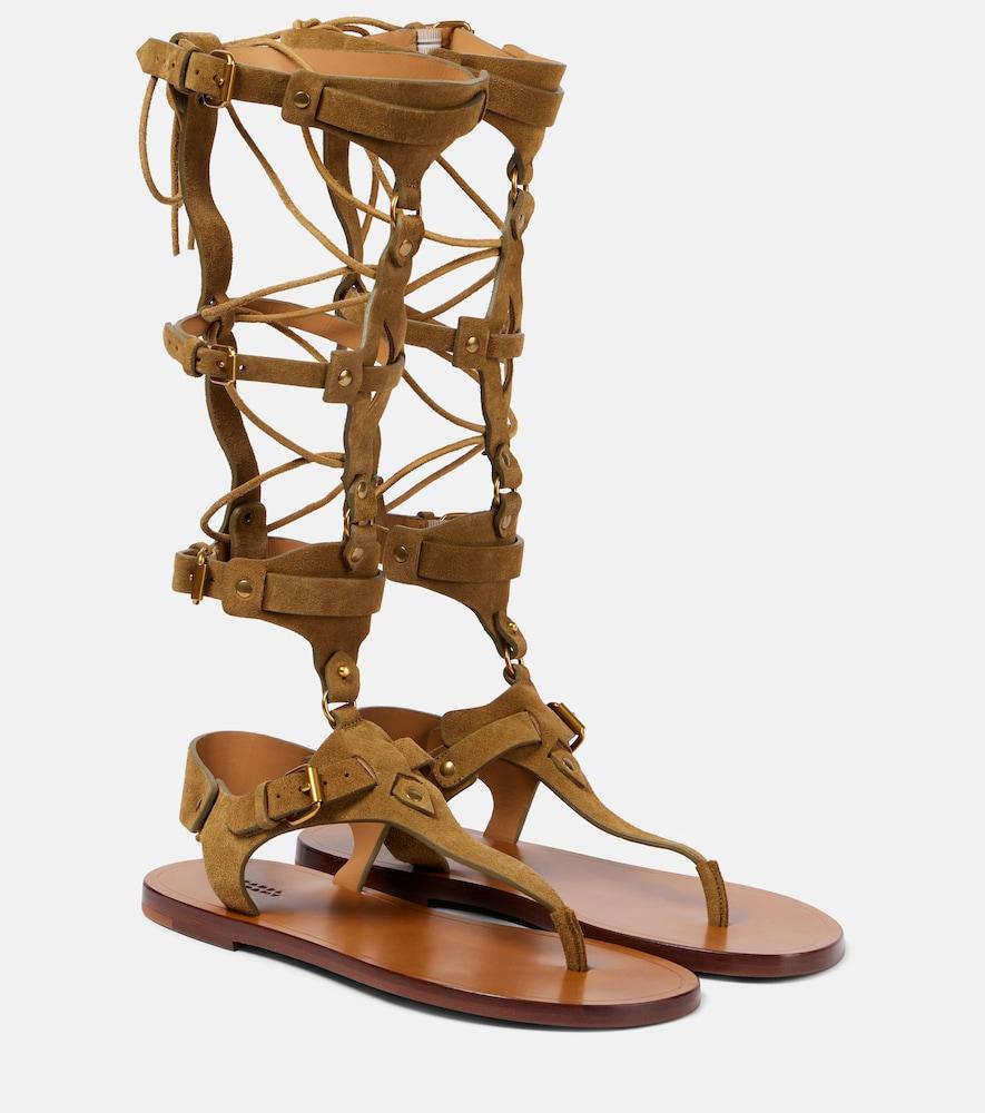 isabel marant nensi suede gladiator sandals