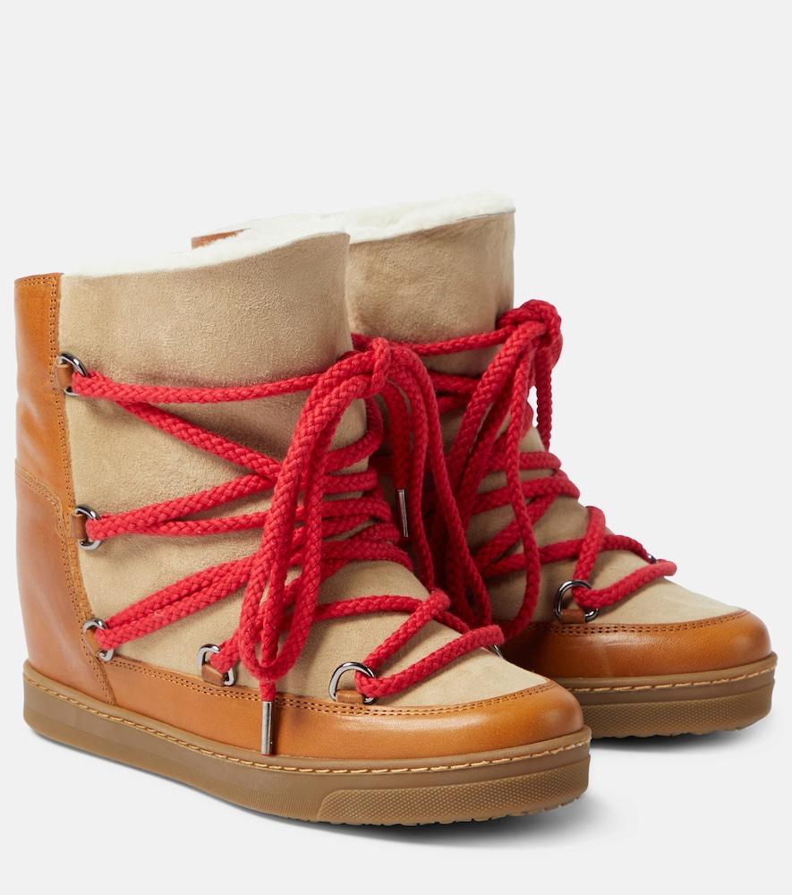 isabel marant nowles leather snow boots