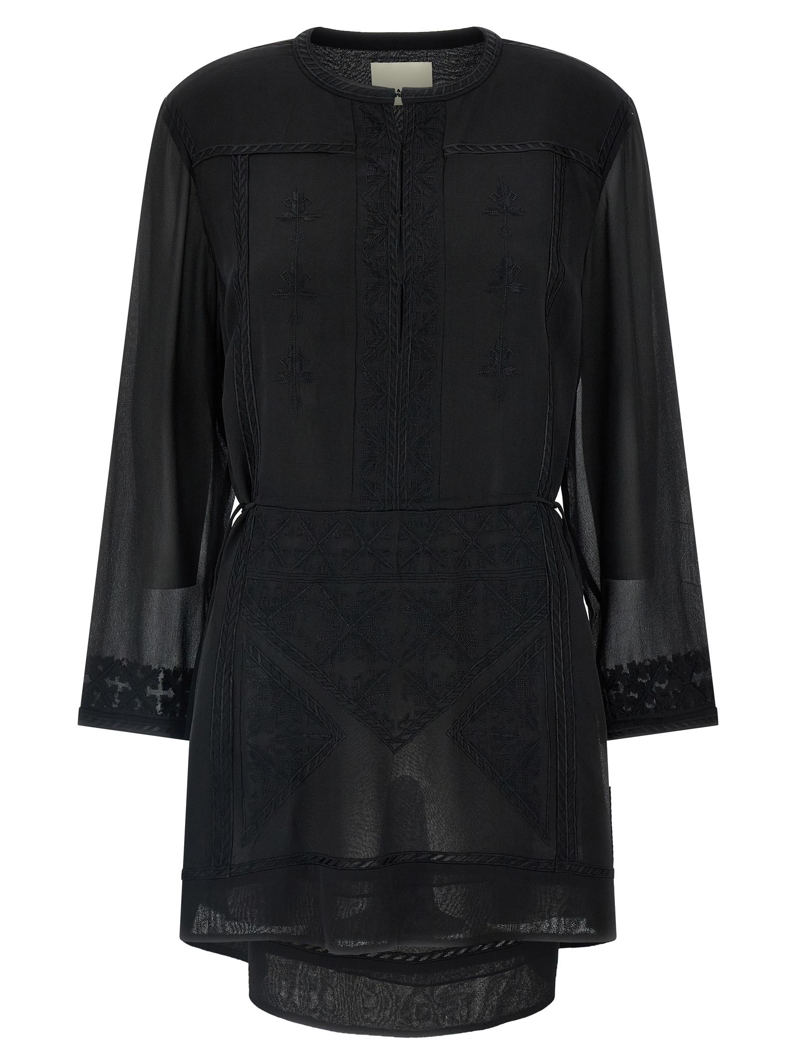 isabel marant oaria dress black silk - women