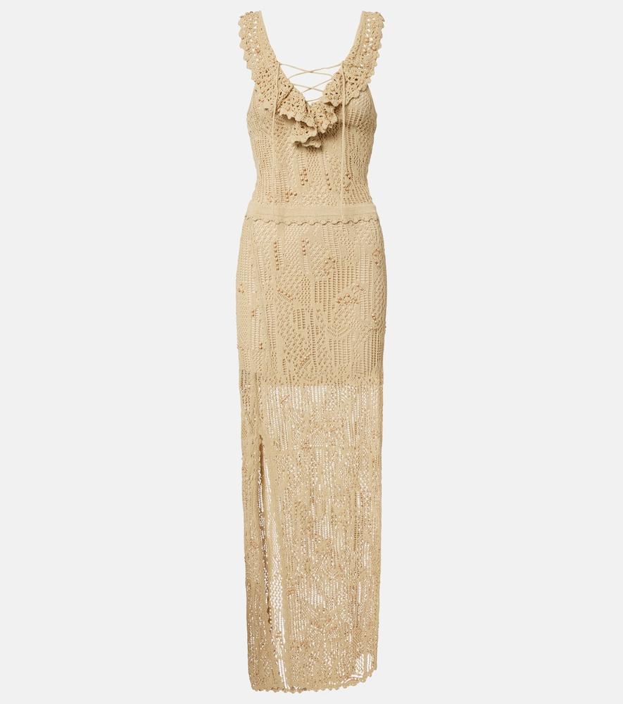 isabel marant ornella beaded crochet maxi dress