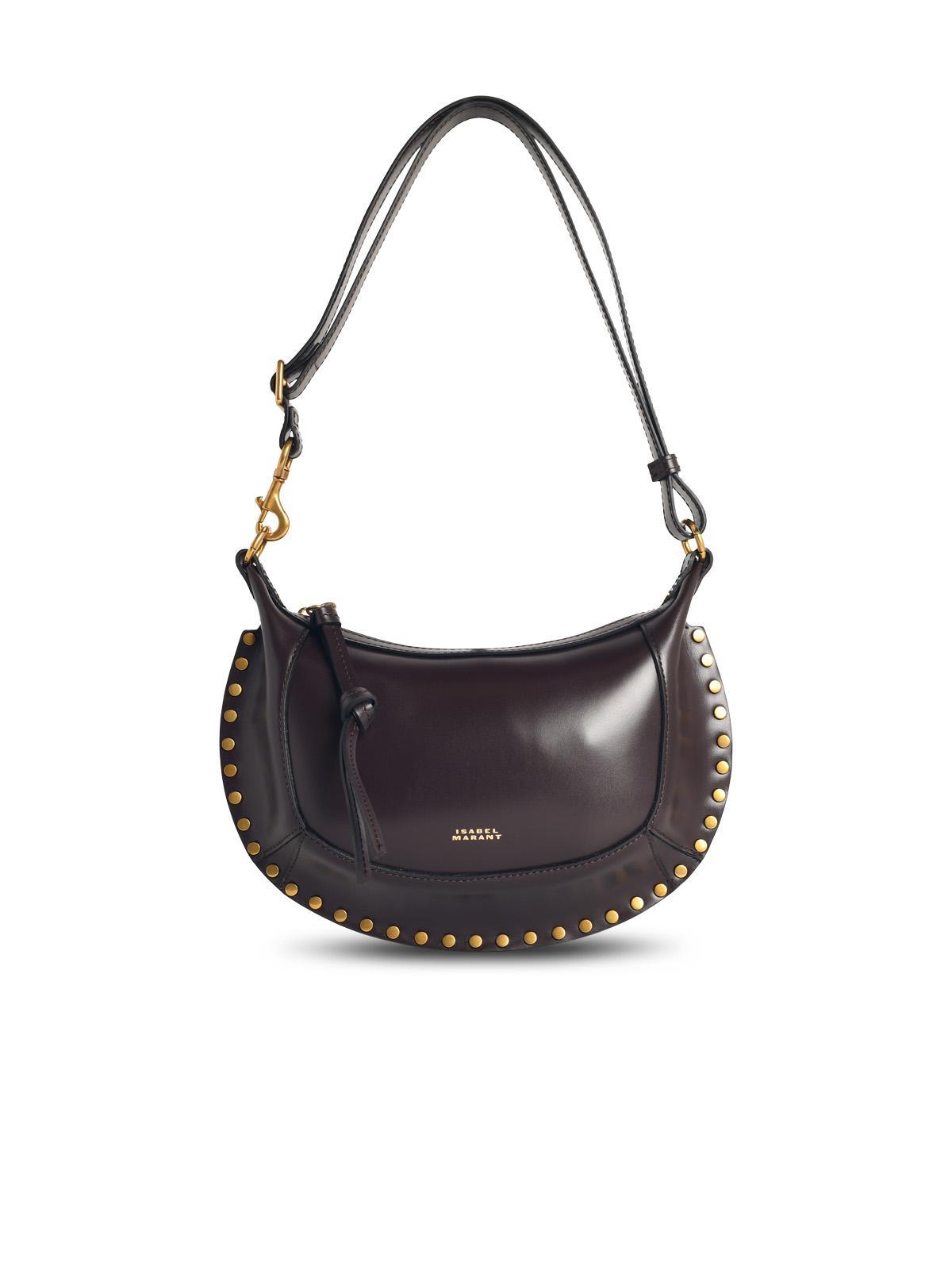 isabel marant oskan moon chocolate brown leather bag