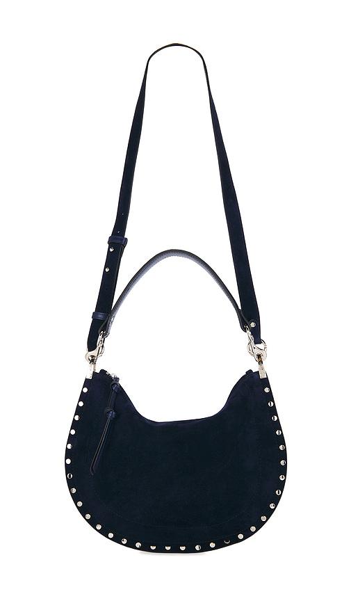 isabel marant oskan soft crossbody bag in navy.