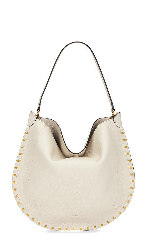 isabel marant oskan soft hobo bag in cream.