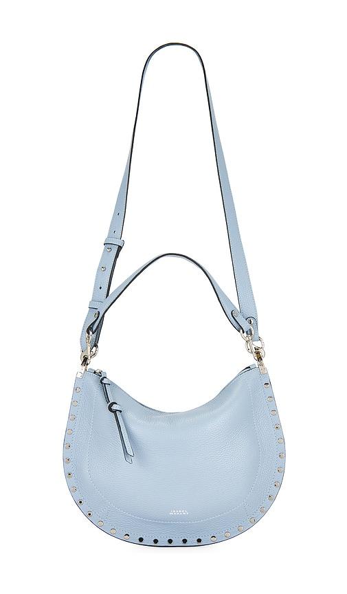 isabel marant oskan soft zip bag in baby blue.