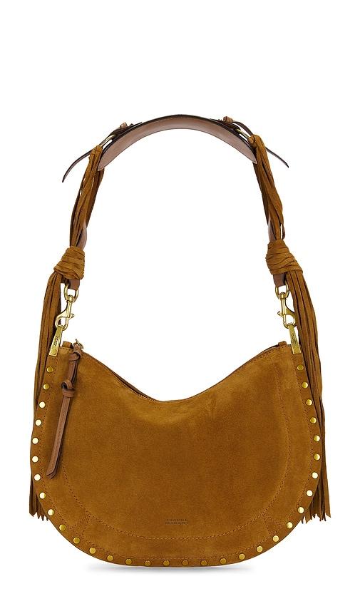 isabel marant oskan soft zip bag in cognac.