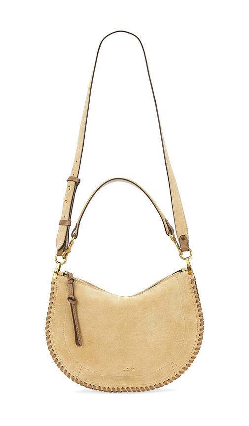 isabel marant oskan soft zip bag in tan.