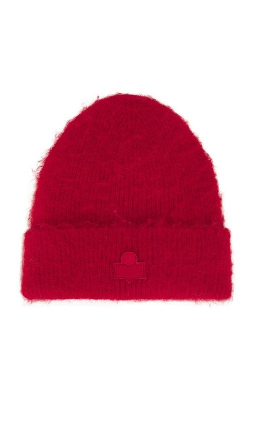 isabel marant peeta beanie in red.