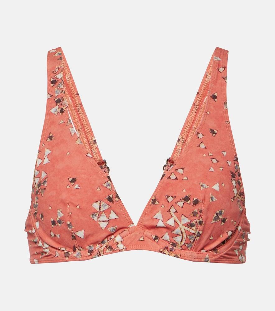 isabel marant petra printed bikini top