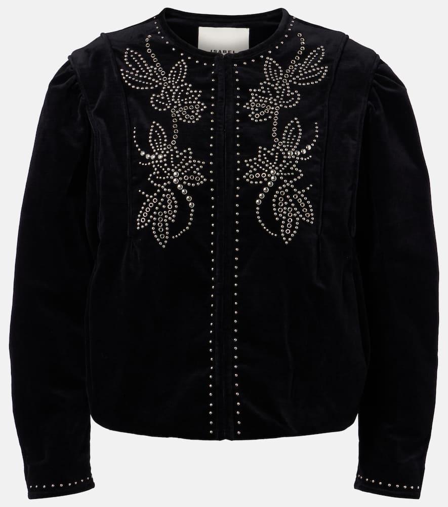 isabel marant pietra embellished cotton jacket