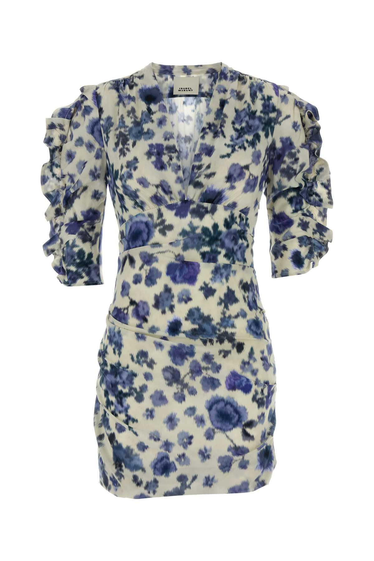 isabel marant printed stretch silk doris mini dress