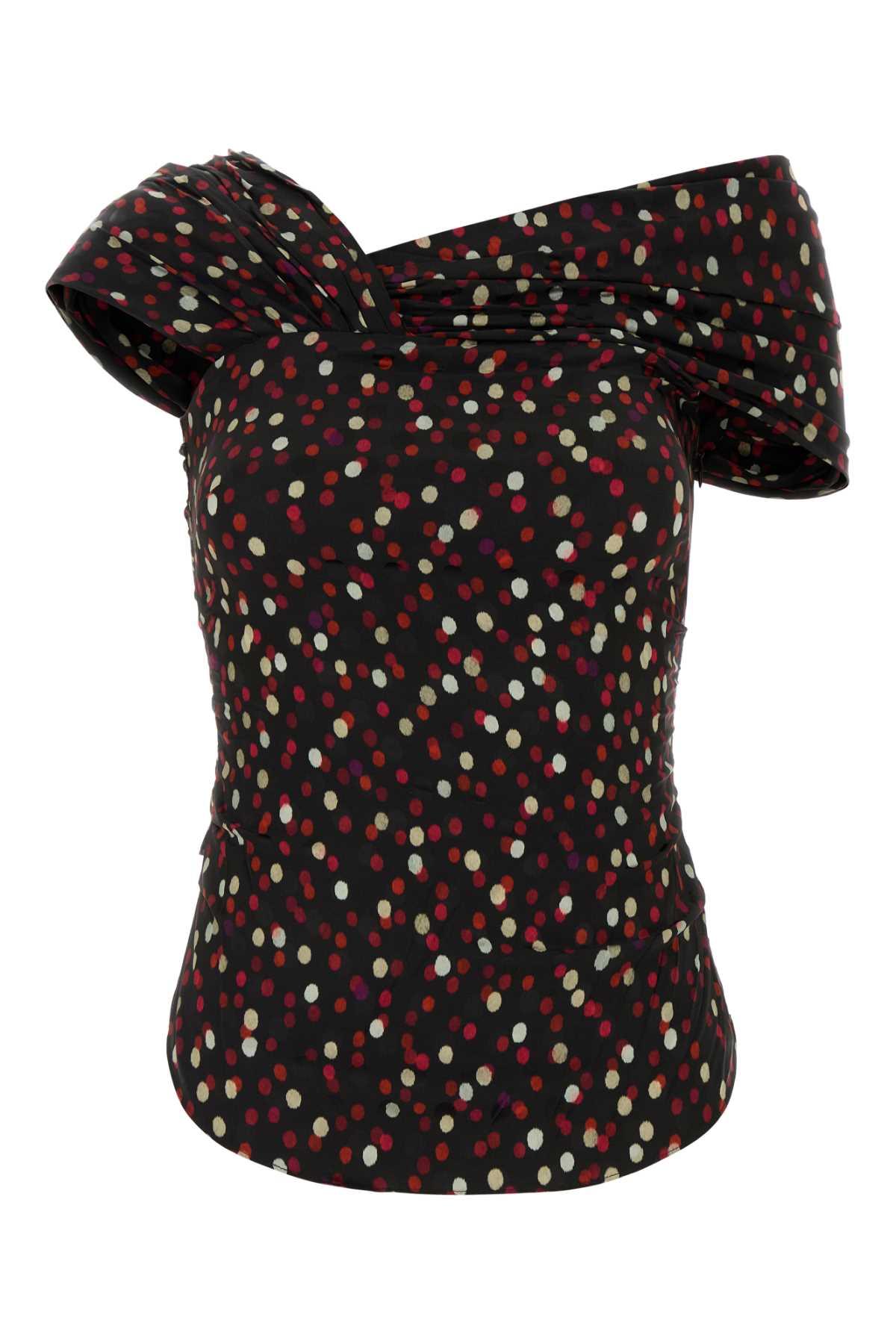 isabel marant printed stretch silk esen top