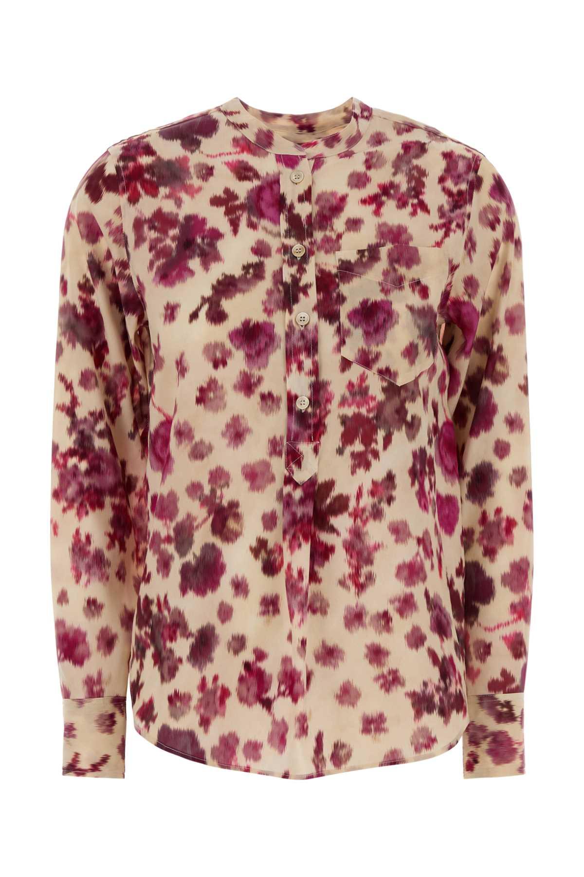 isabel marant printed stretch silk rusak shirt