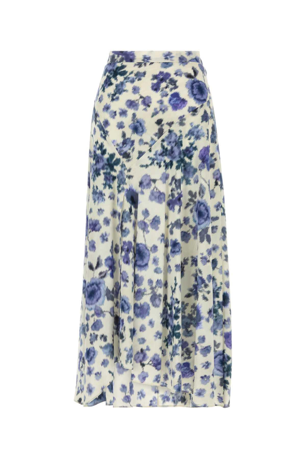 isabel marant printed stretch silk sakura skirt