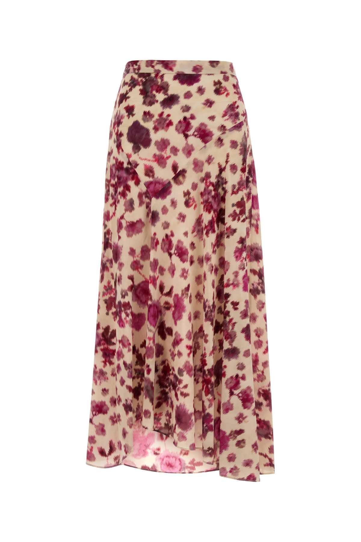 isabel marant printed stretch silk sakura skirt