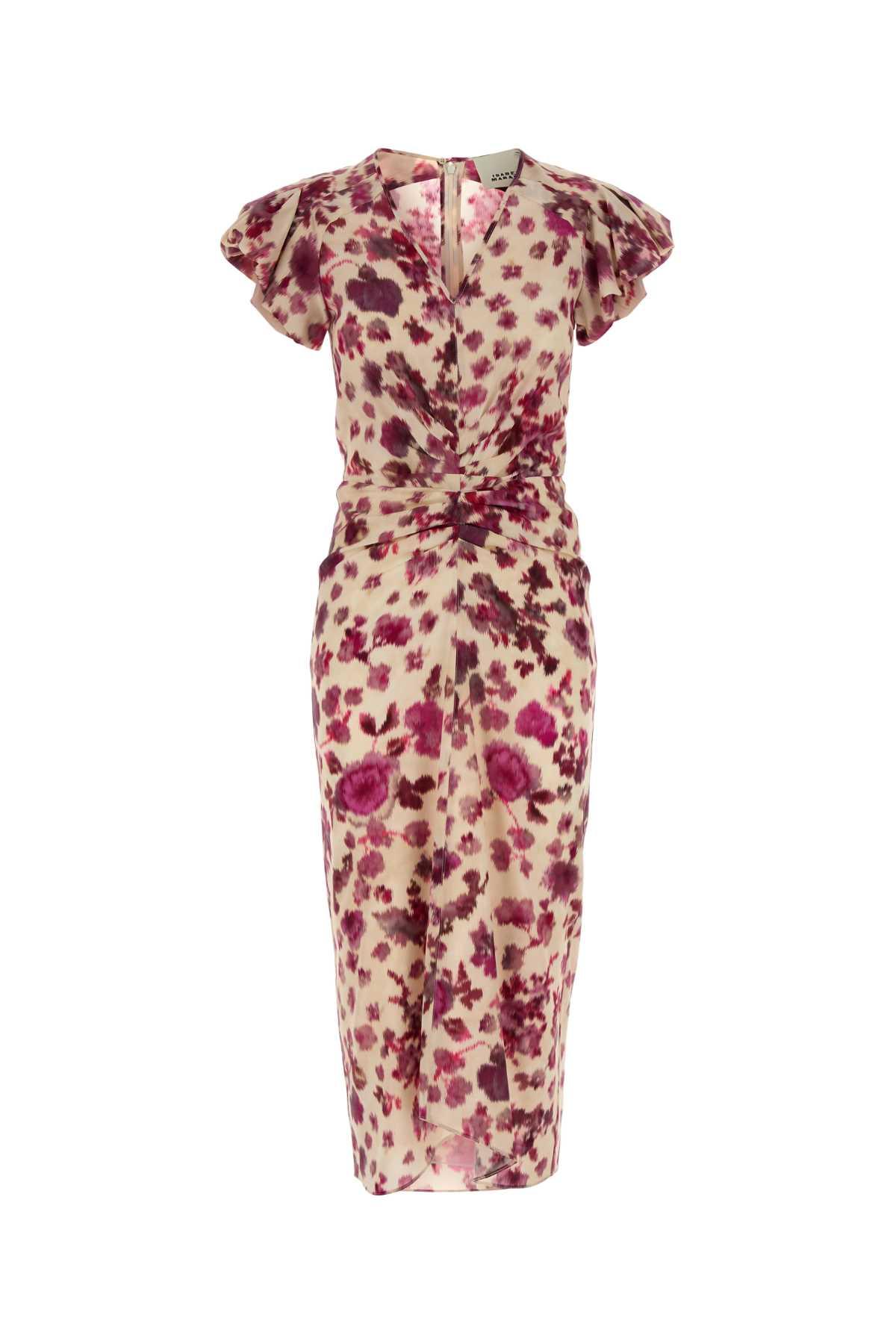 isabel marant printed stretch silk terenae dress