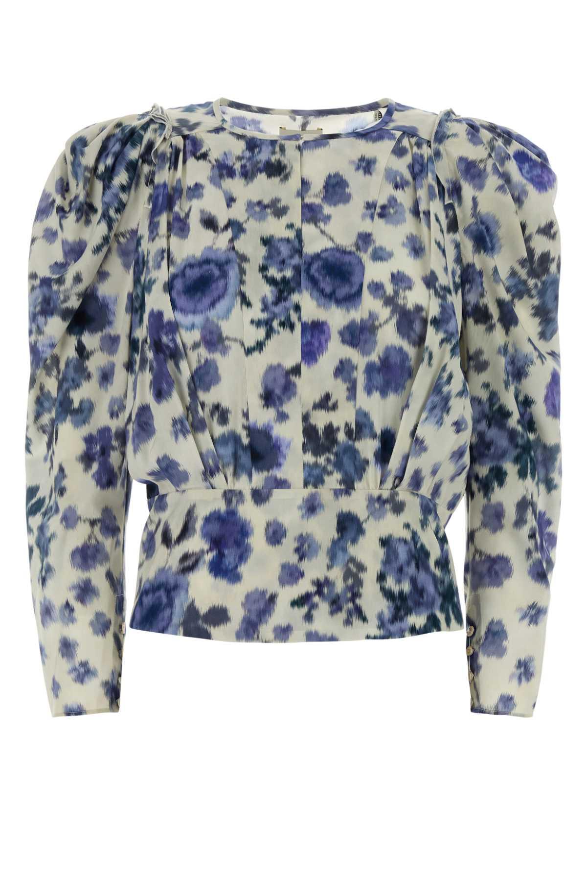 isabel marant printed stretch silk zarga blouse
