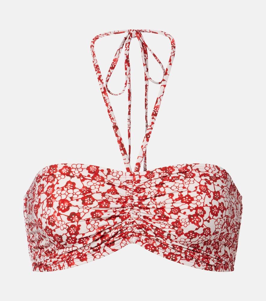 isabel marant salmage floral bikini top