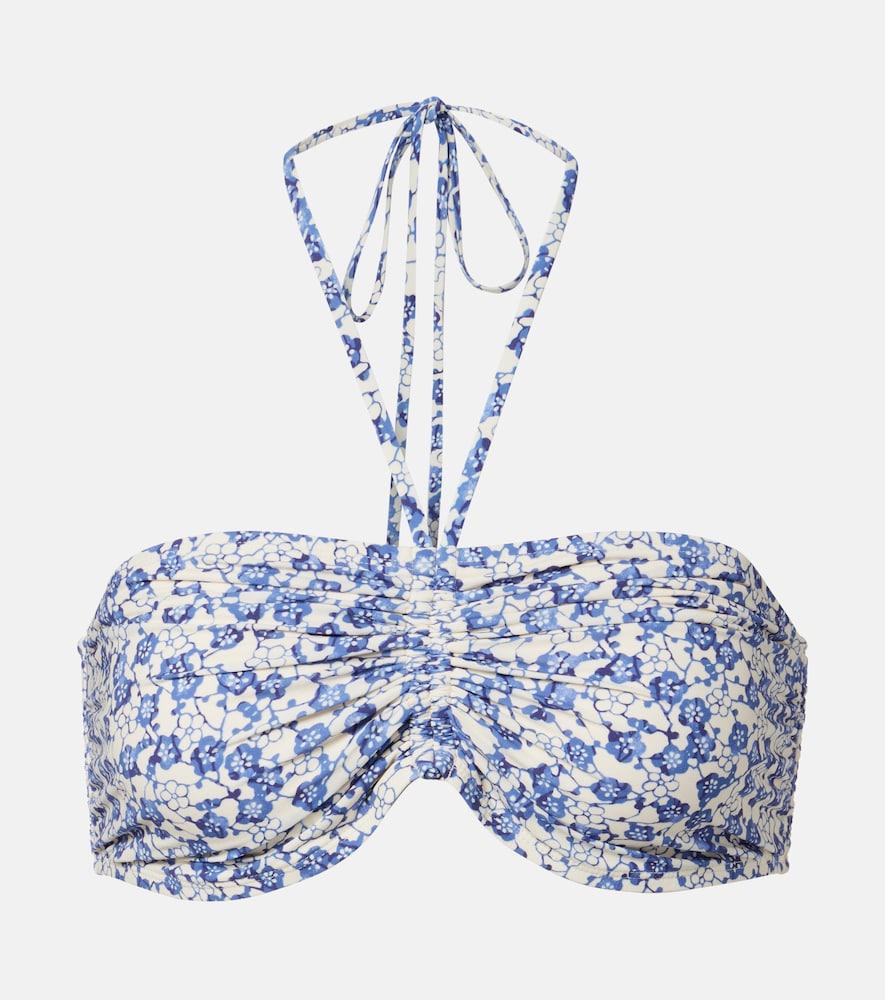 isabel marant salmage floral bikini top