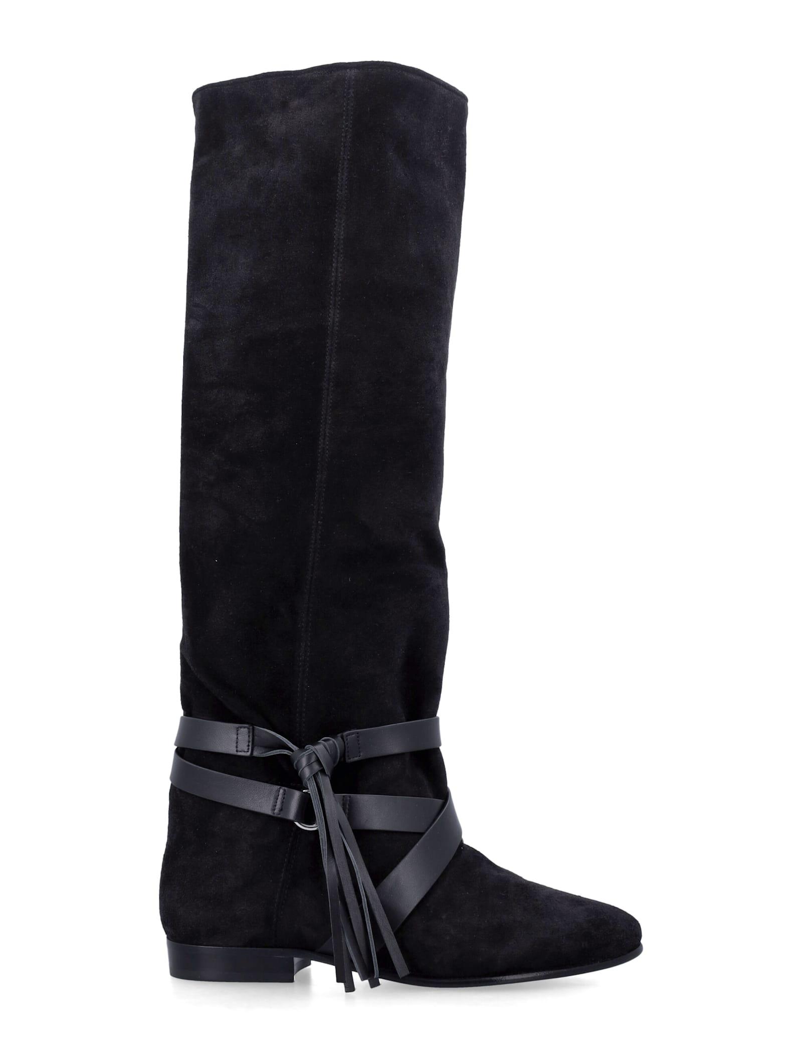 isabel marant silmon black suede boots