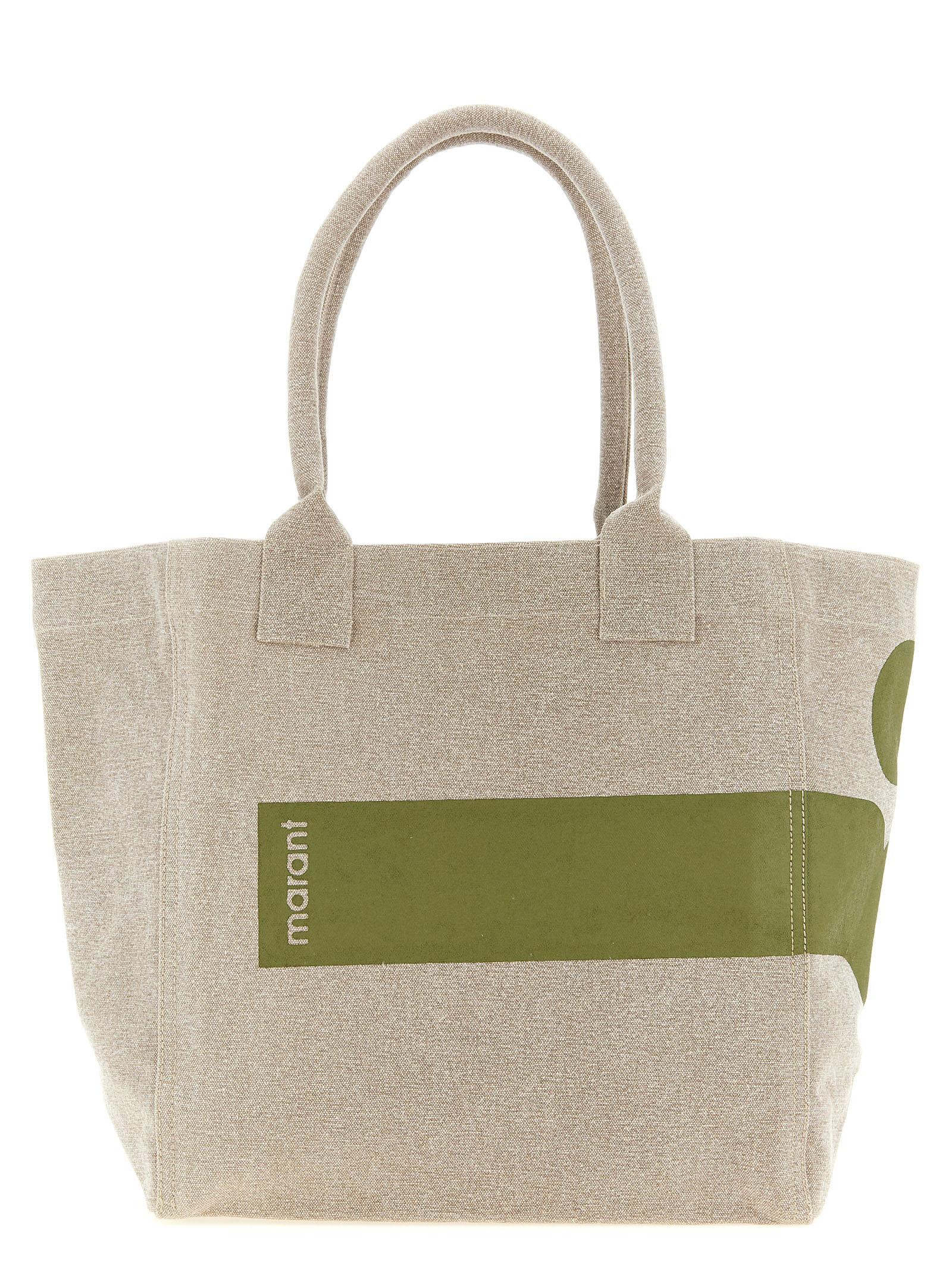 isabel marant small yenky shopping bag green cotton tote - women