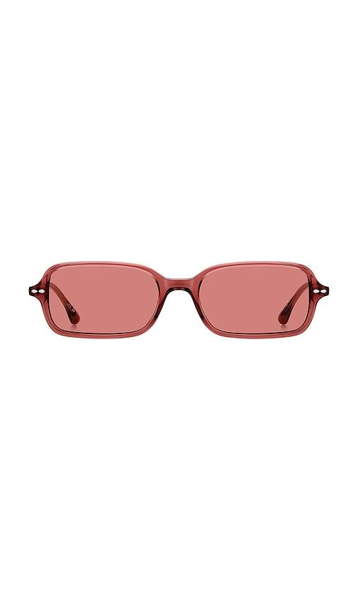 isabel marant square sunglasses in red.