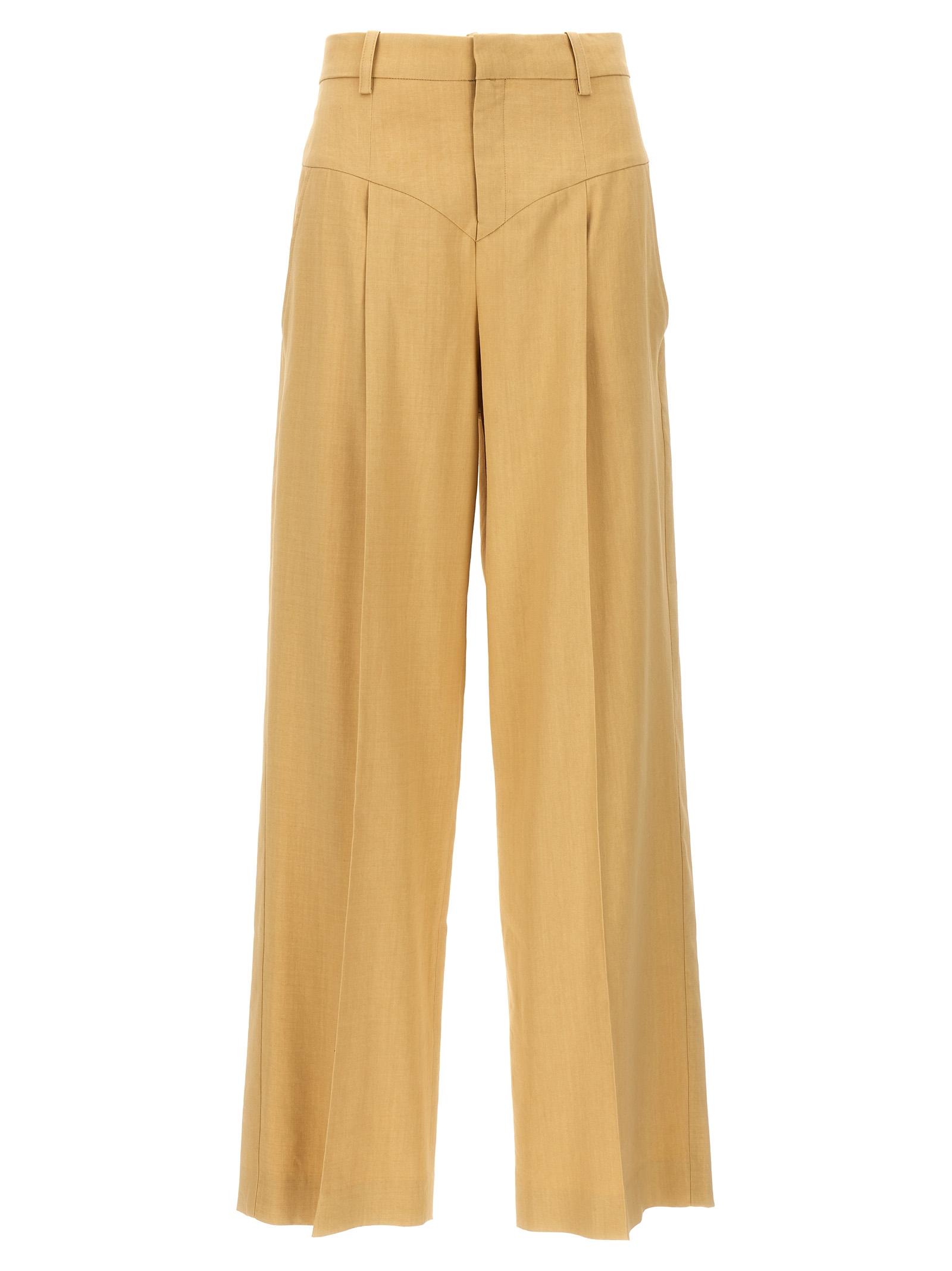 isabel marant staya pants beige hemp viscose elastane - women