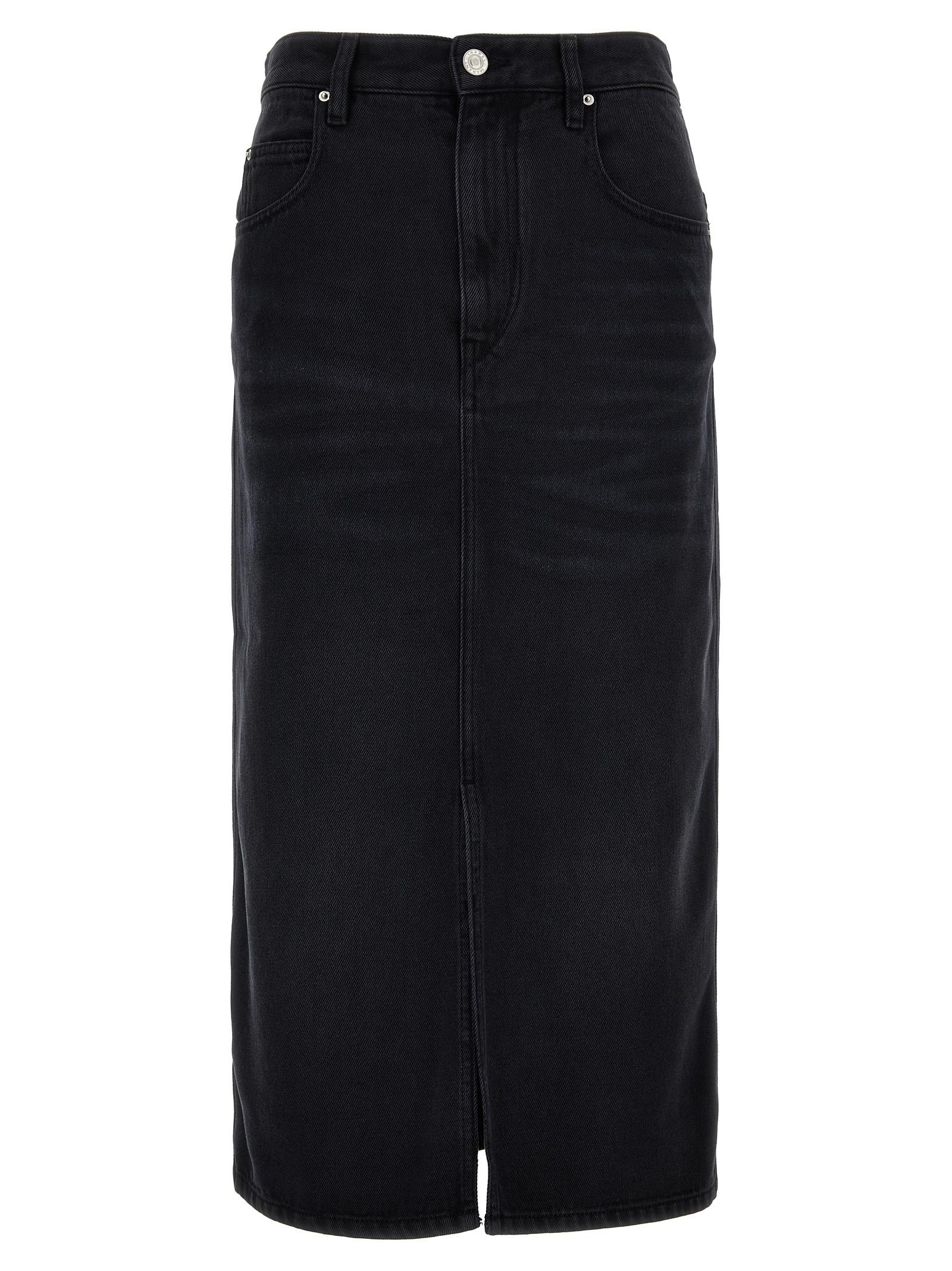 isabel marant tilauria skirt black lyocell cotton - women