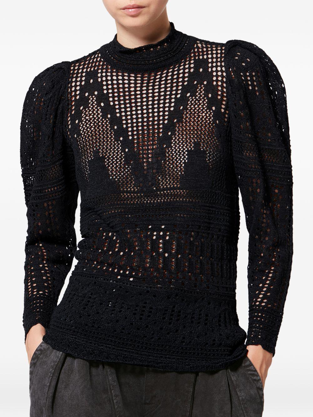 isabel marant top black cotton viscose paper - women