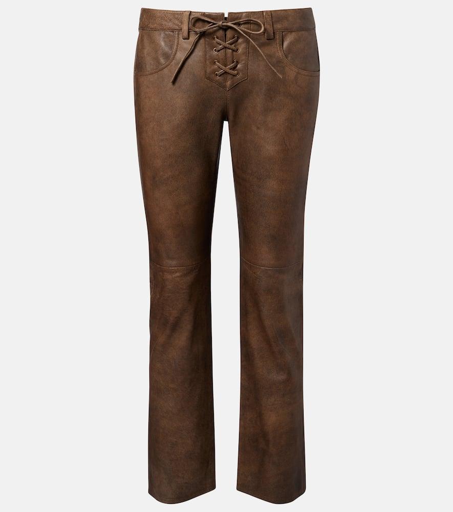 isabel marant vanel leather straight pants