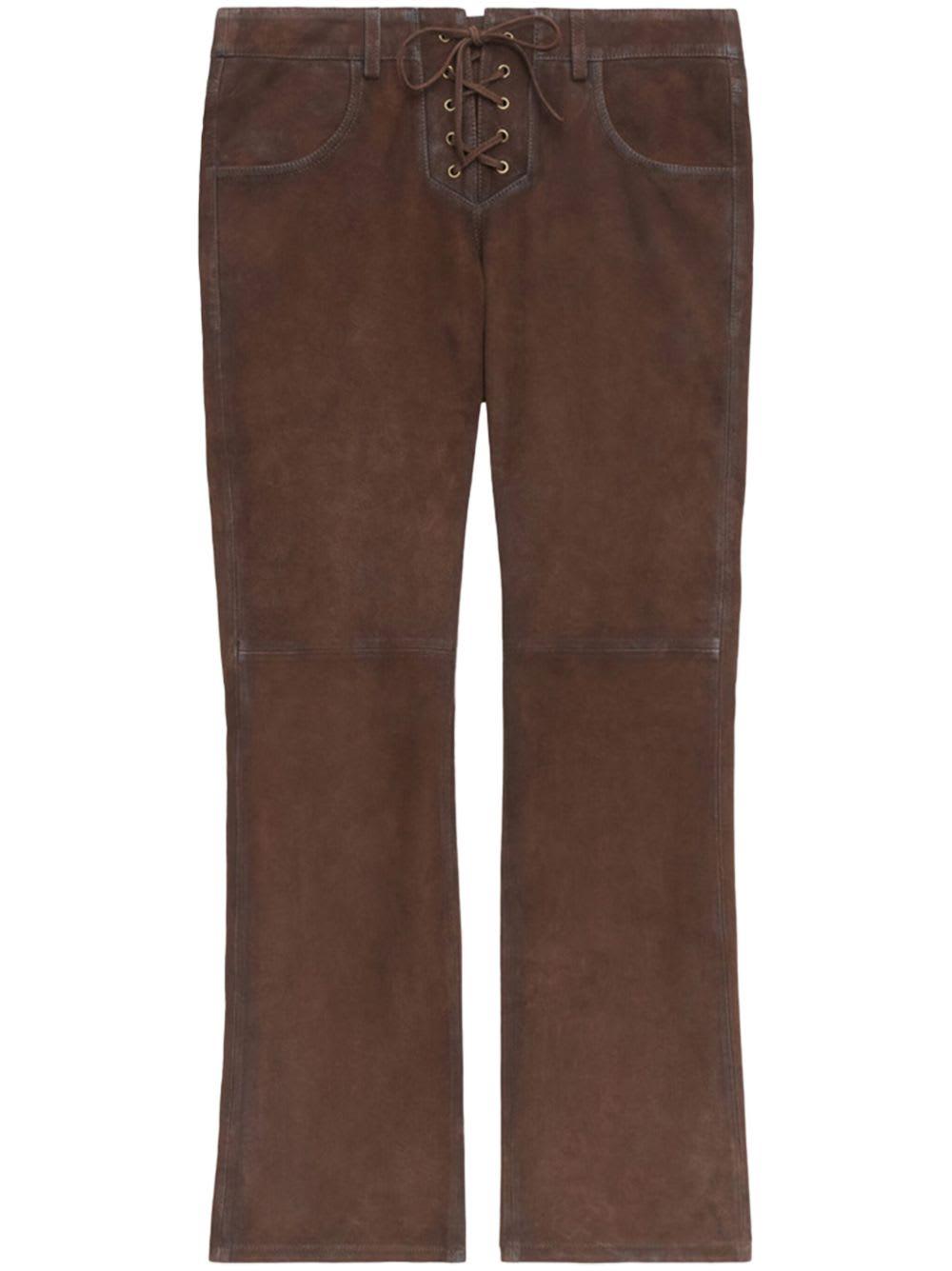 isabel marant vanel suede leather trousers