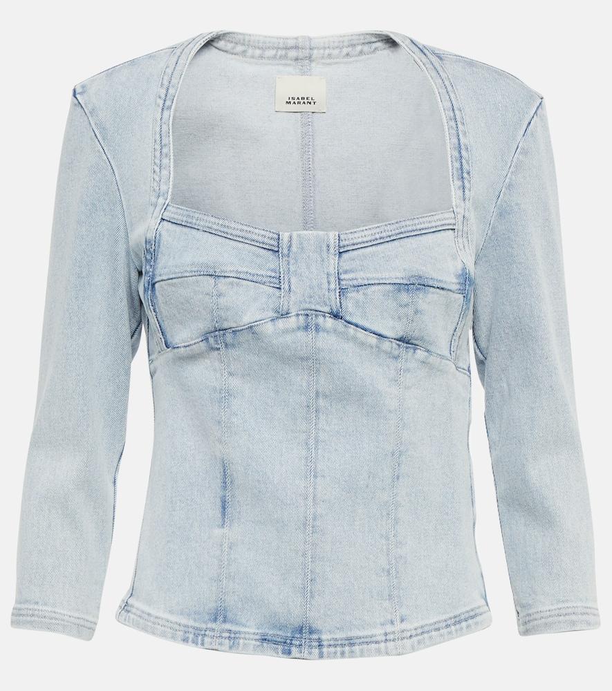 isabel marant vanio bleached denim top