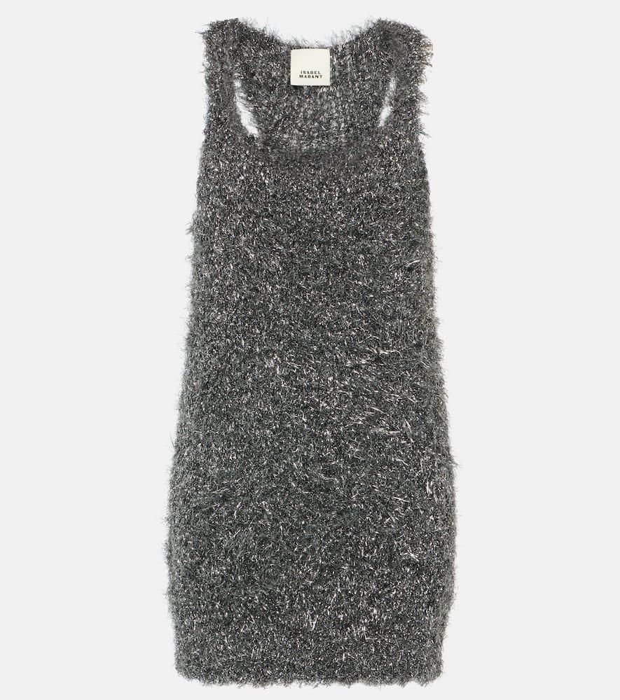 isabel marant windy metallic knit minidress