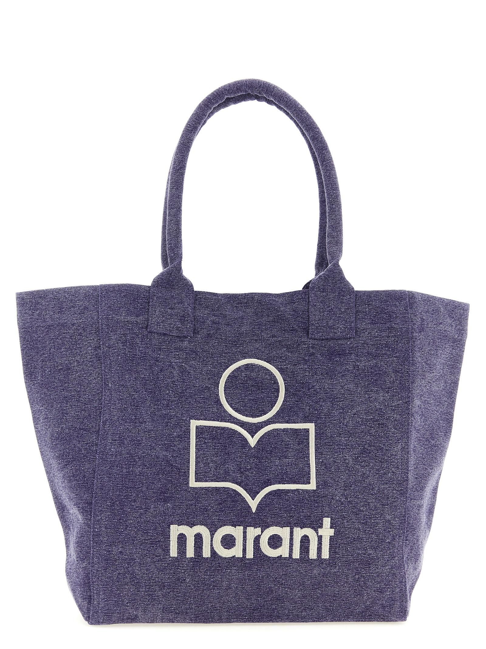 isabel marant yenky small shopping bag purple cotton tote - women