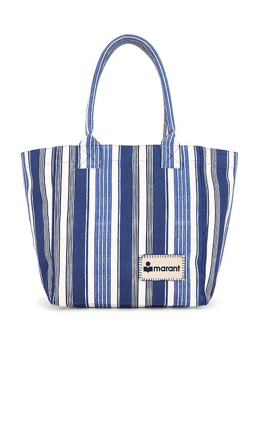 isabel marant yenky small tote bag in blue.