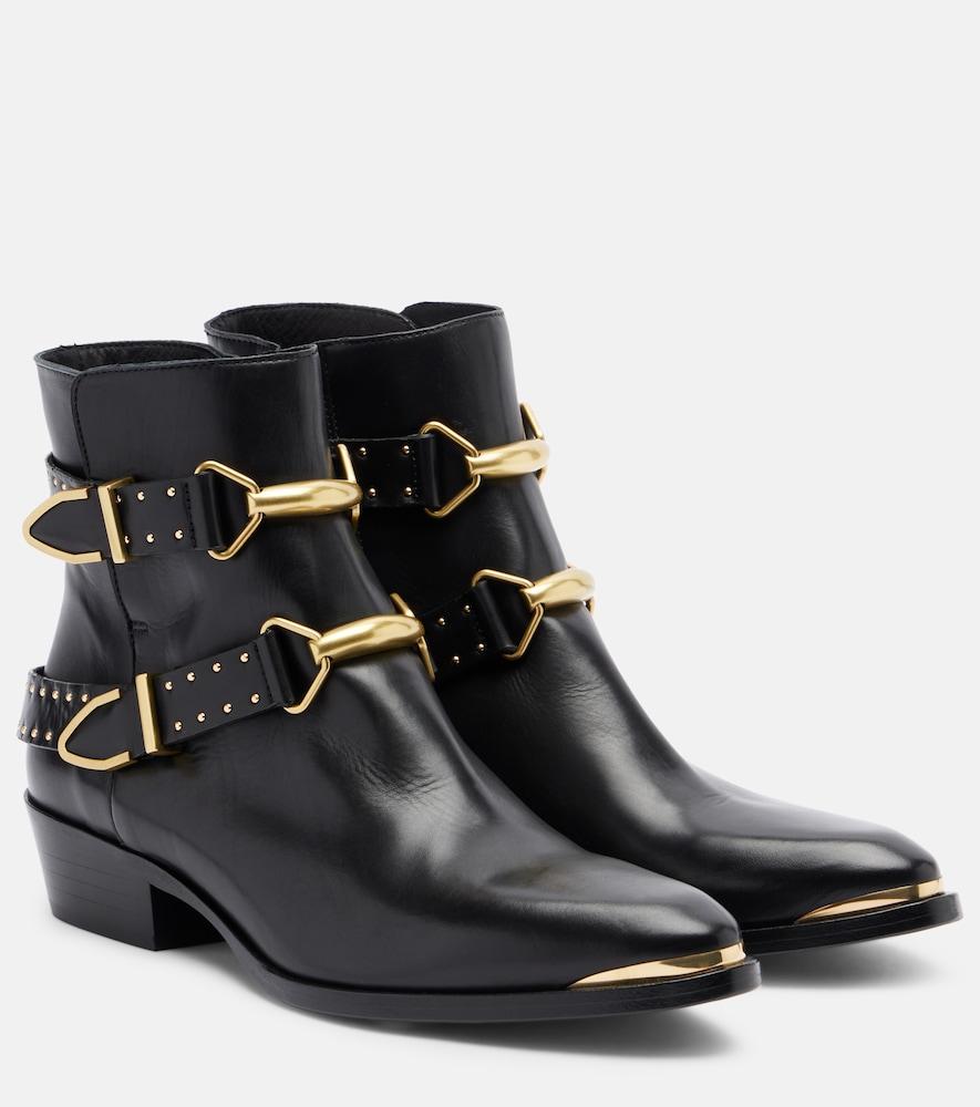 isabel marant zalya studded leather ankle boots