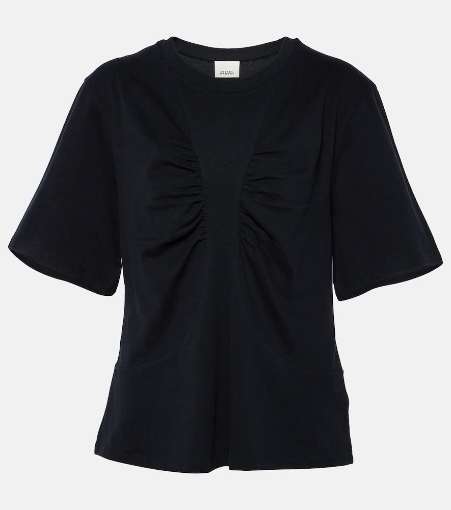 isabel marant zeren draped cotton jersey t