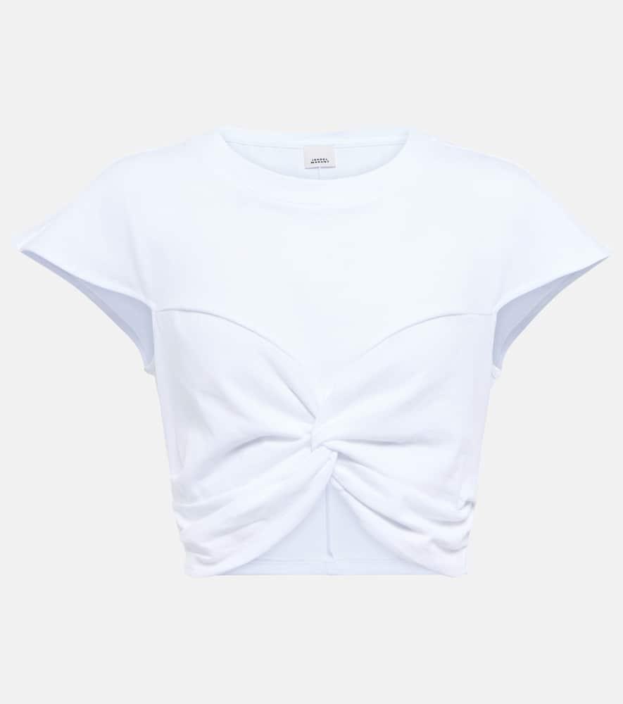 isabel marant zineae cotton jersey crop top
