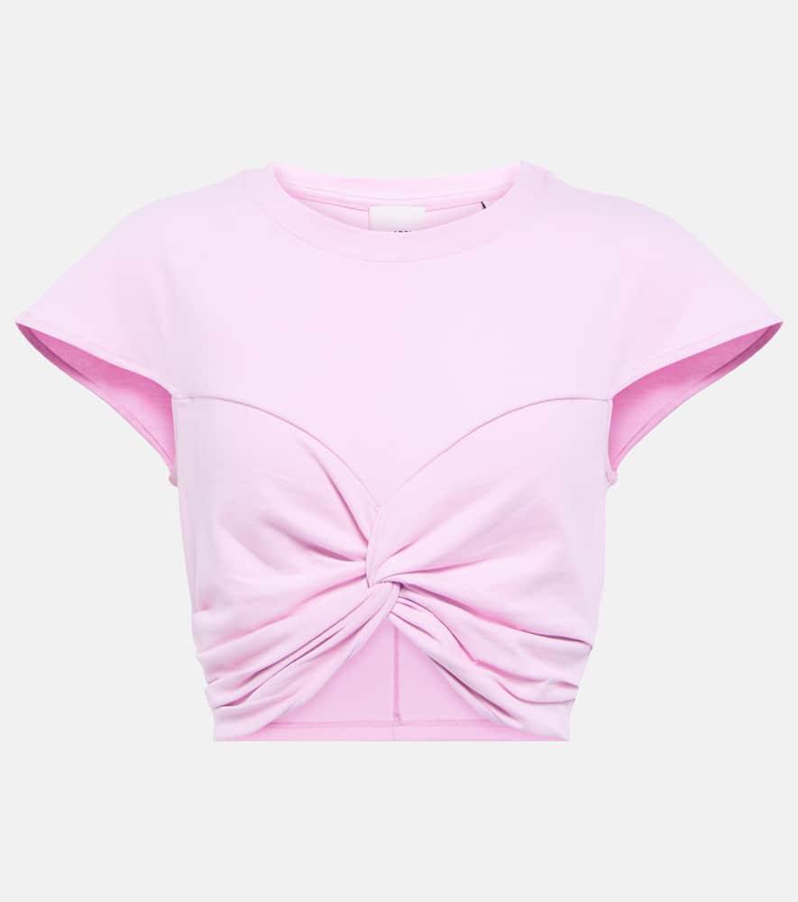 isabel marant zineae cotton jersey crop top