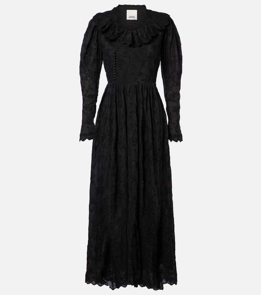 isabel marant zoen floral cotton and silk maxi dress