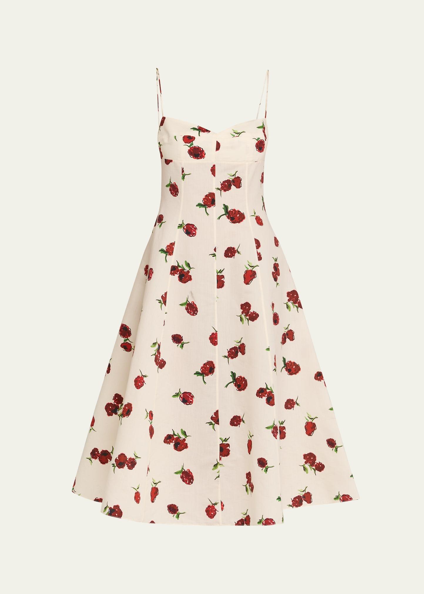 isabella floral empire-waist a-line midi dress