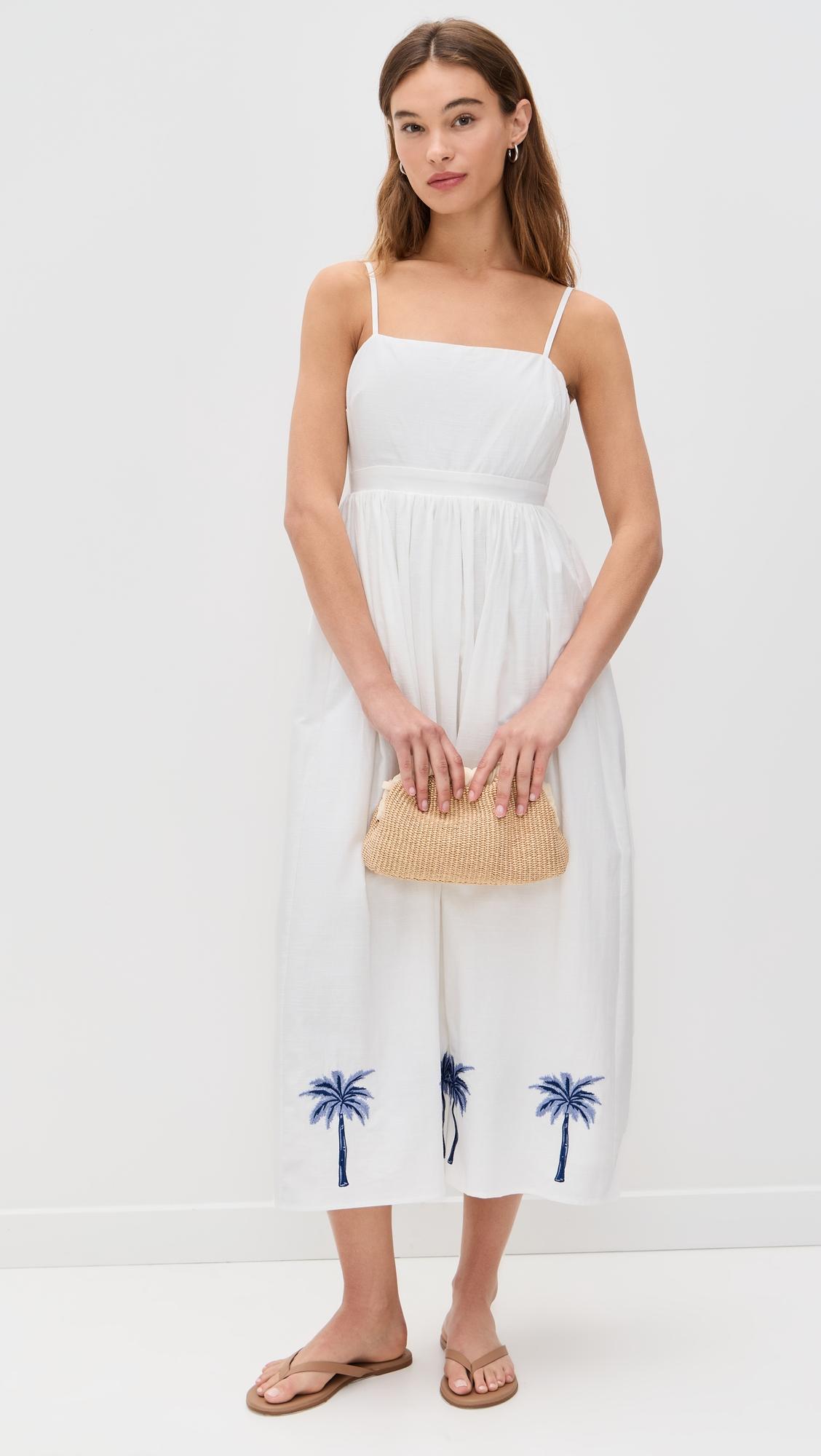 isadora embroidered midi dress