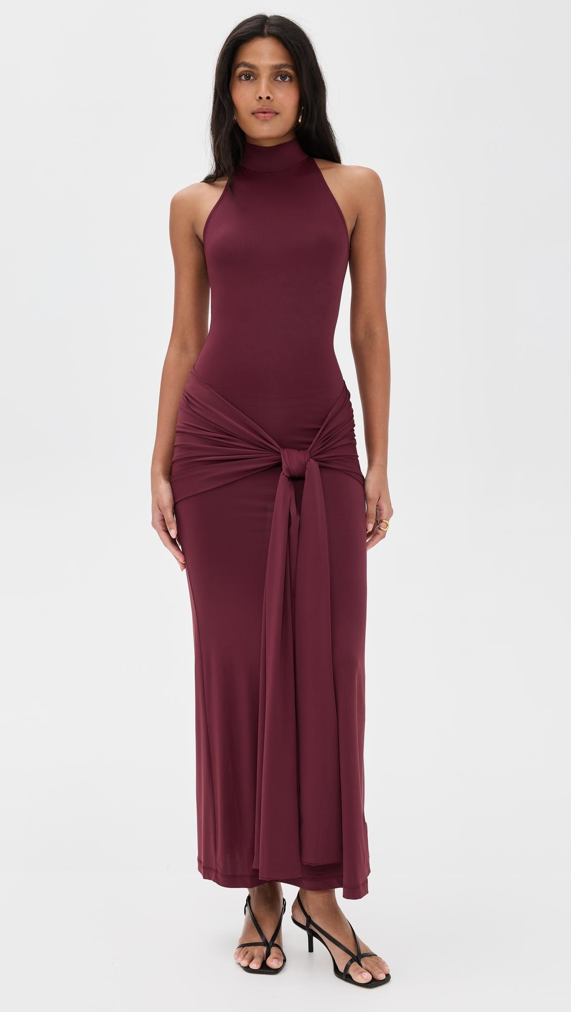 isadora maxi tie front dress