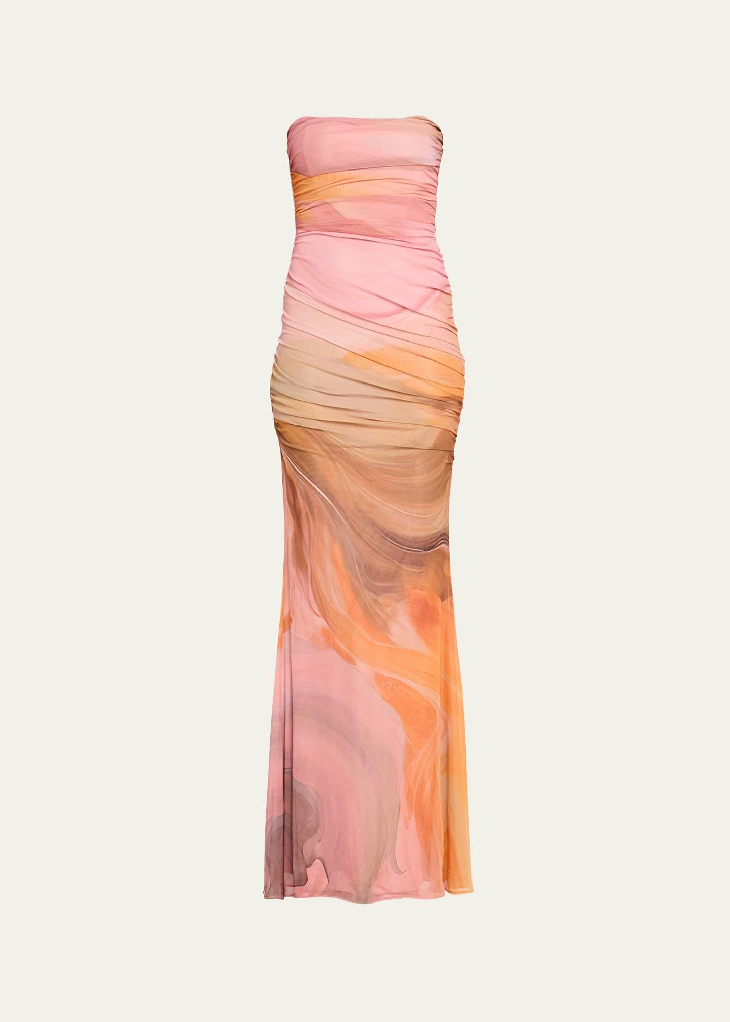 isadore strapless ruched dress