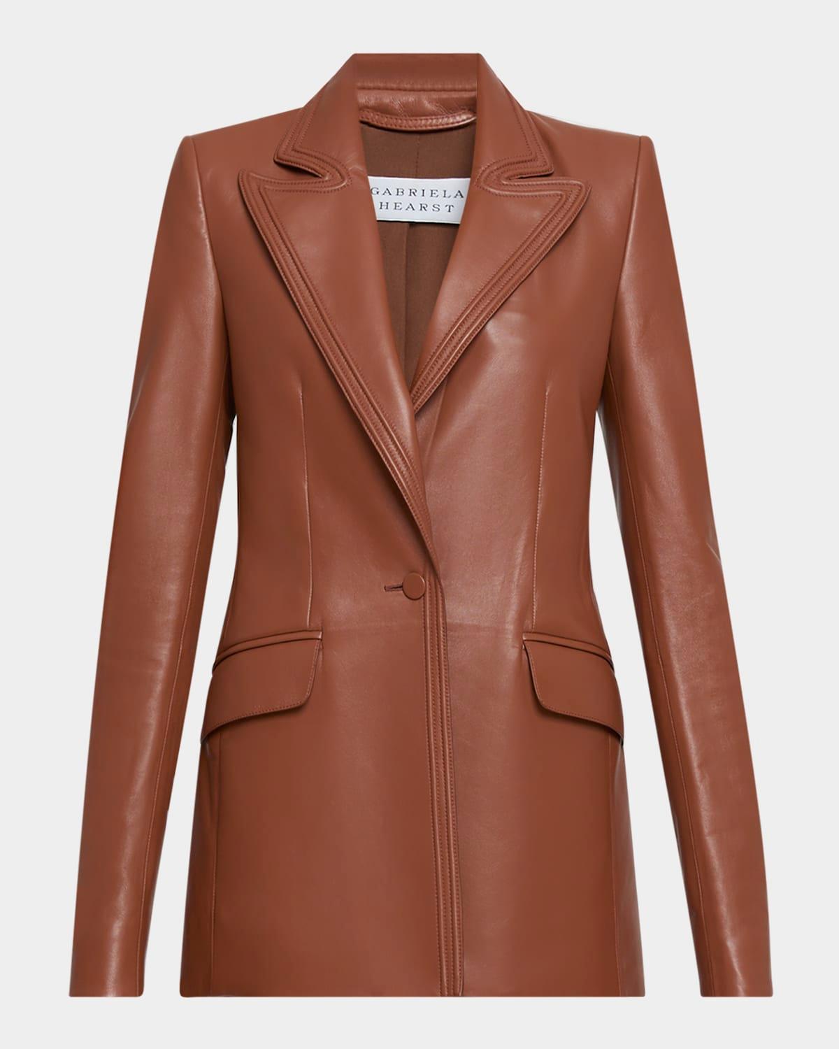 isara leather single-breasted blazer