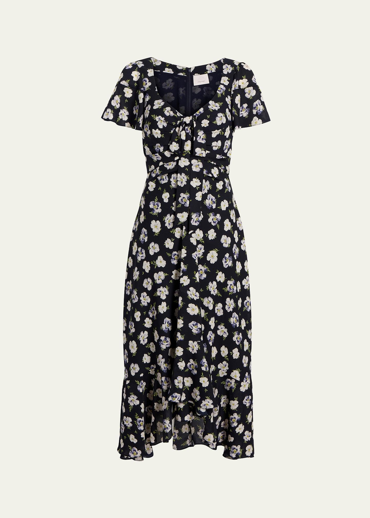isha floral short-sleeve dress