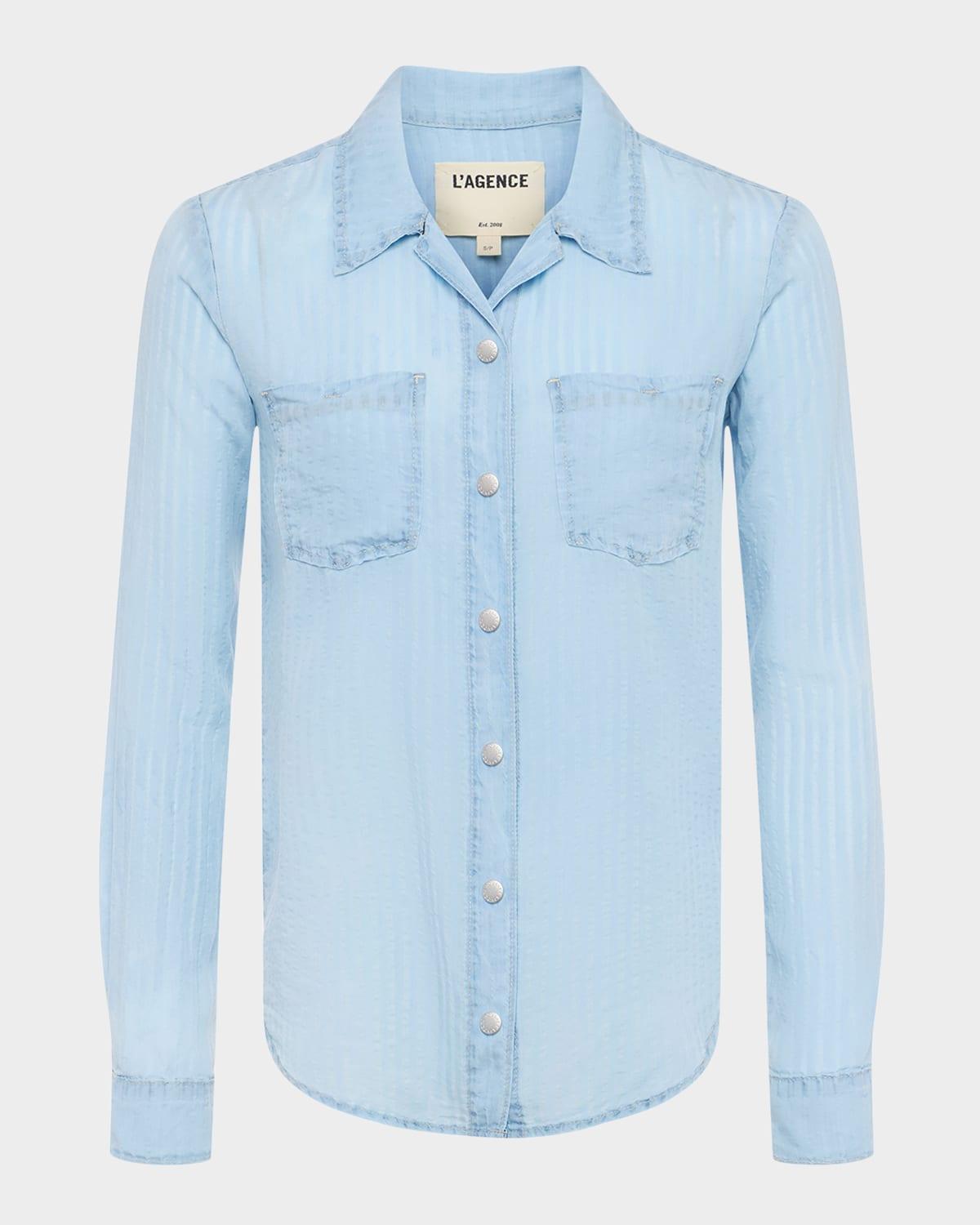 isla stripe denim shirt