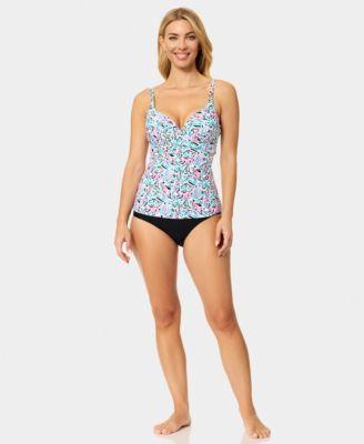 island escape womens gemini underwire v neck tankini top bottoms