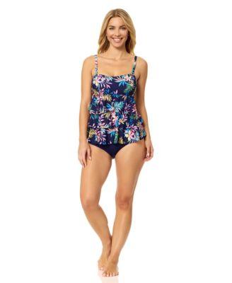 island escape womens tiered printed tankini top high waist tummy control top bikini bottoms macys exclusive