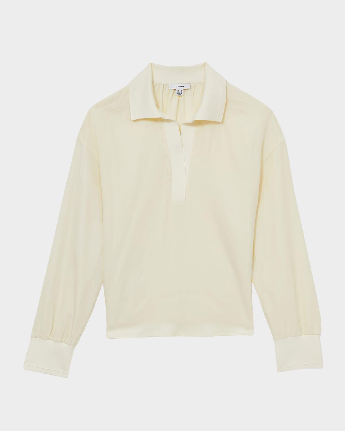 isobel collared high-low shirt
